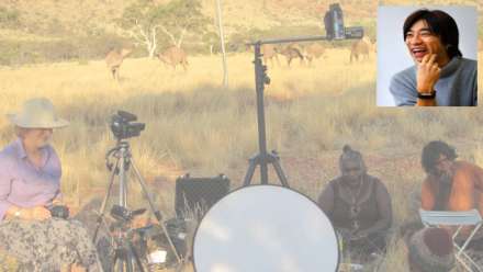 Minoru Hokari (inset) and ANU researchers in remote central Australia
 