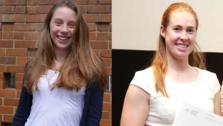  Natalia Beghin (left) and Jacqueline Williams were global winners of two categories in the 2016 Undergraduate Awards
 