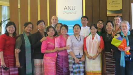  Some of the Yangon University academics who graduated from the short-course at ANU
 
