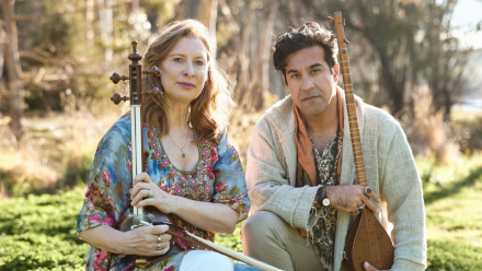 Jazmourian Ensemble (Dr Anna McDonald and Malek Mohammadi Nejad). Photo by Andrew Sikorski.