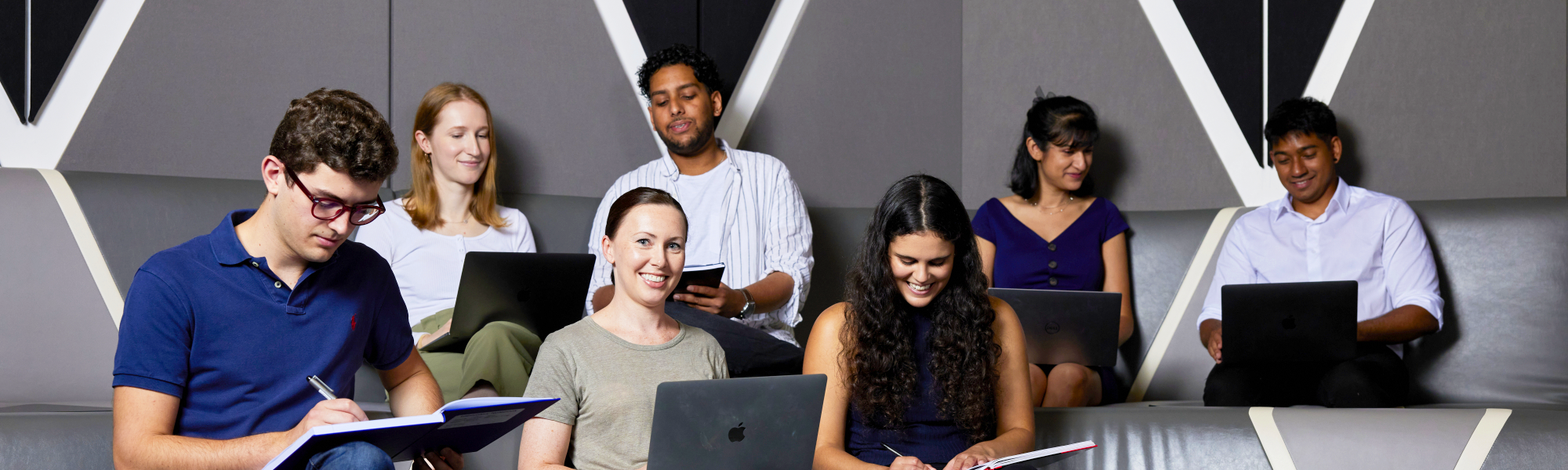 Photo of ANU students at study.