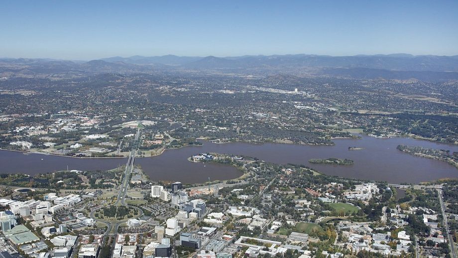 Aerial photo of Canberra