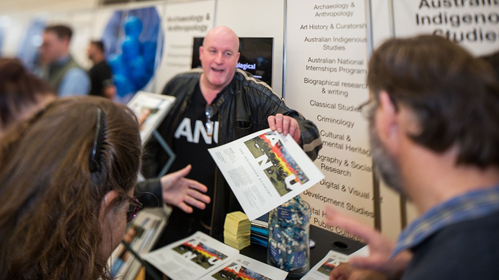  There was strong demand for information about College disciplines at the 2015 Open Day. Photo: Stuart Hay, ANU
 