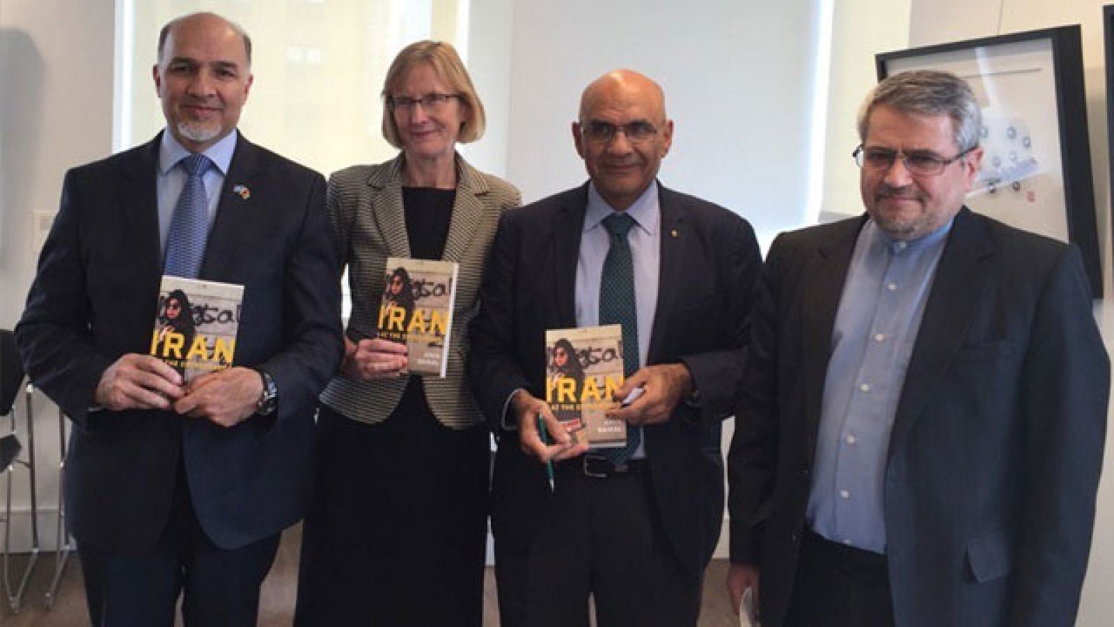 HE Mahmoud Saikal, ambassador of the Islamic Republic of Afghanistan, HE Jillian Bird, ambassador of Australia, Prof. Amin Saikal and HE Dr Ghulamali Khoshroo, the ambassador of the Islamic Republic of Iran.