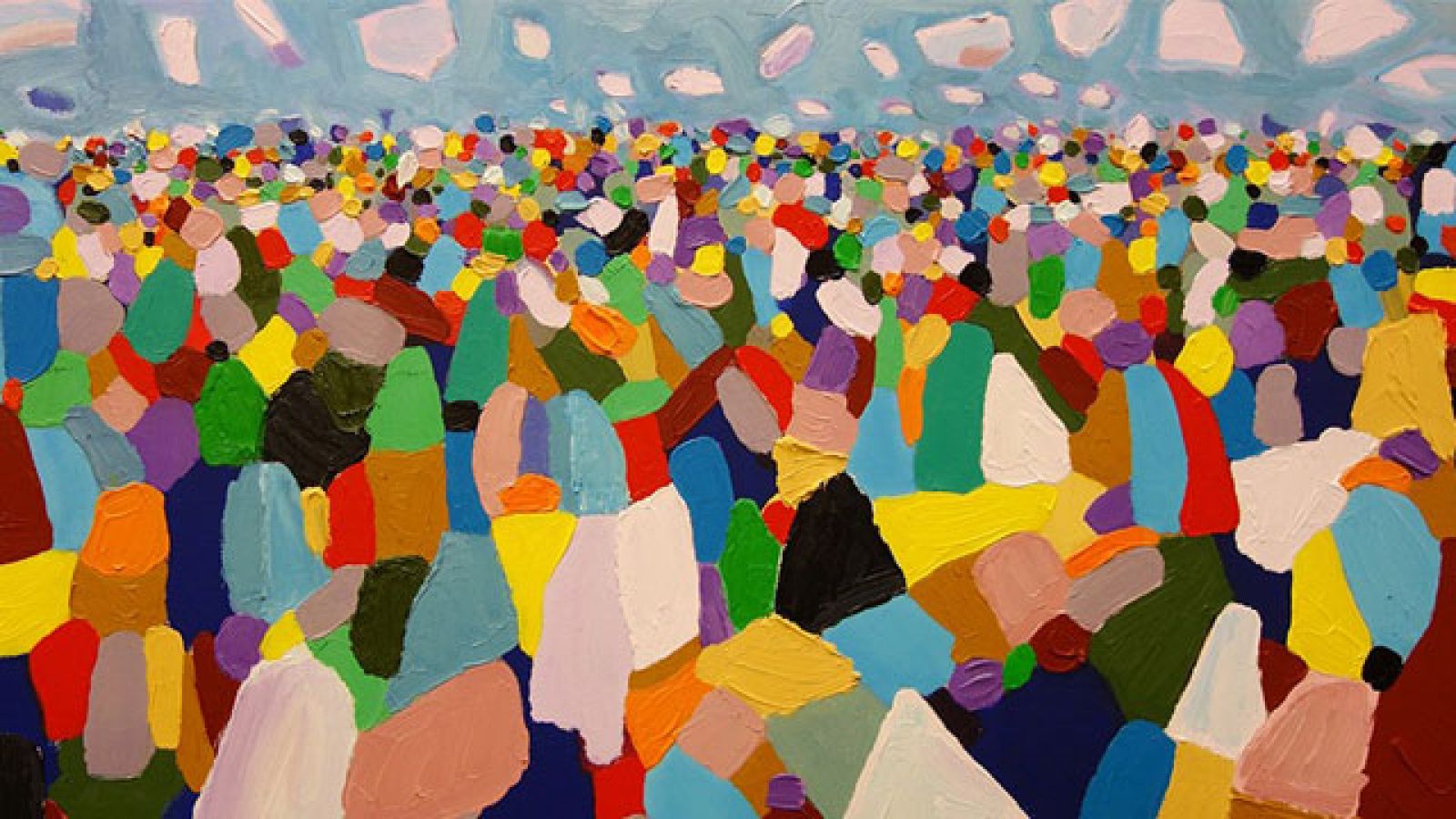 Photo: The Australian Crowd by Stephen Baxter (2014). Painted for the National Centre for Biography/Australian Dictionary of Biography on commission.