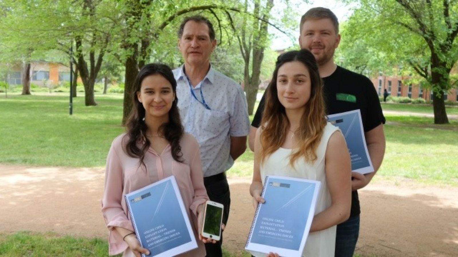 From left: Stephanie Orlando, Professor Roderic Broadhurst, Katie Skinner and Don Maxim