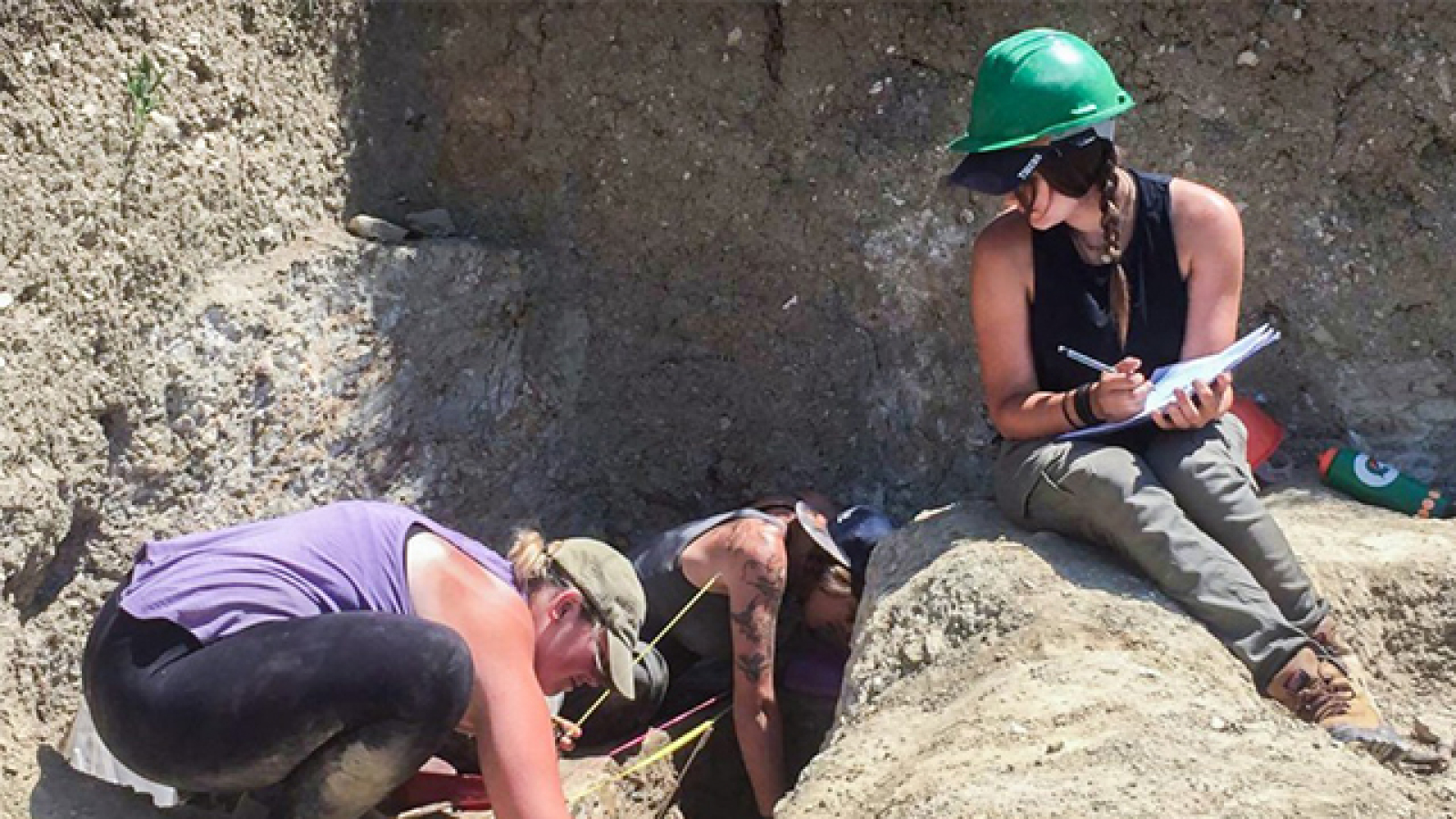 Student Coco James on site. Image: ANU