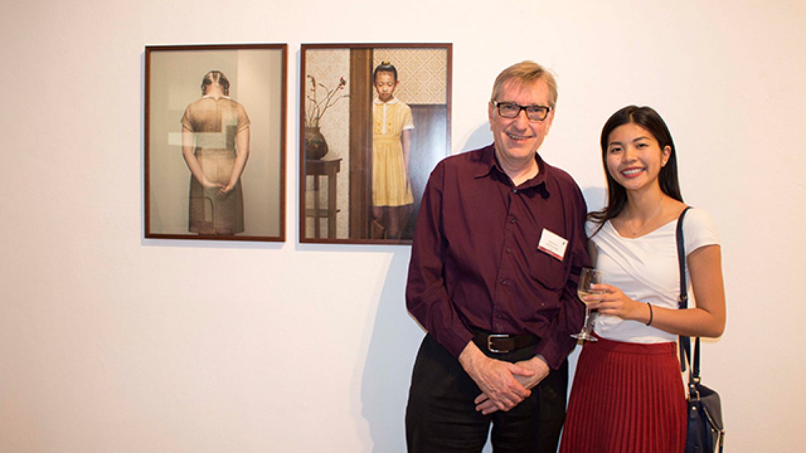 Annette Liu and Dr Martyn Jolly at the opening of Olaf and Kerstens in Canberra.