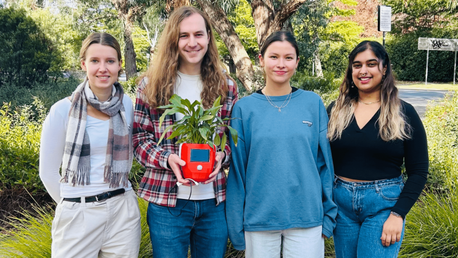 Students Jasper Lang, Michelle Turner, Brinda Murlikrishna and Rebecca Faurby. Pic: Neha Attre