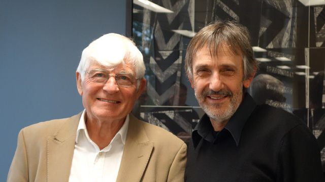  Emeritus Professor Peter Bellwood (left) and CASS Dean, Professor Paul Pickering.
 