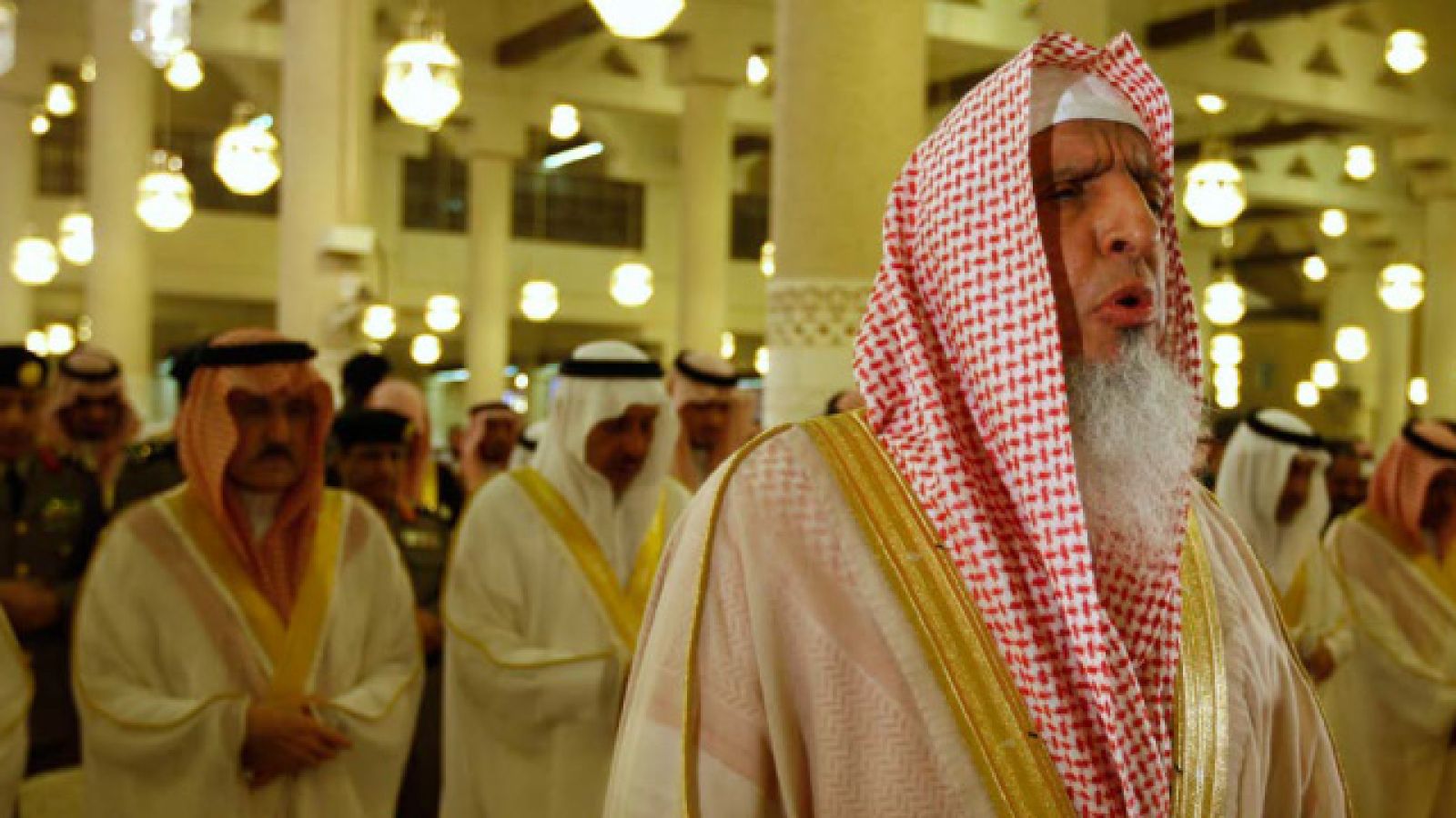 Saudi Arabia's Grand Mufti, detail from the cover of Dr Ismail's book. Image: AP Photo/Hassan Ammar