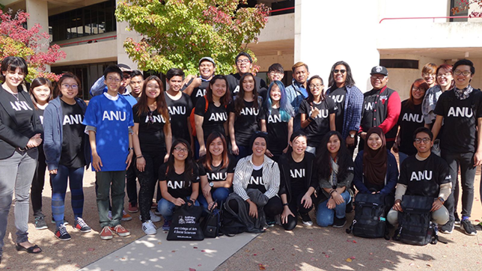 Republic Polytechnic students with Dr Samantha Bennett (left).