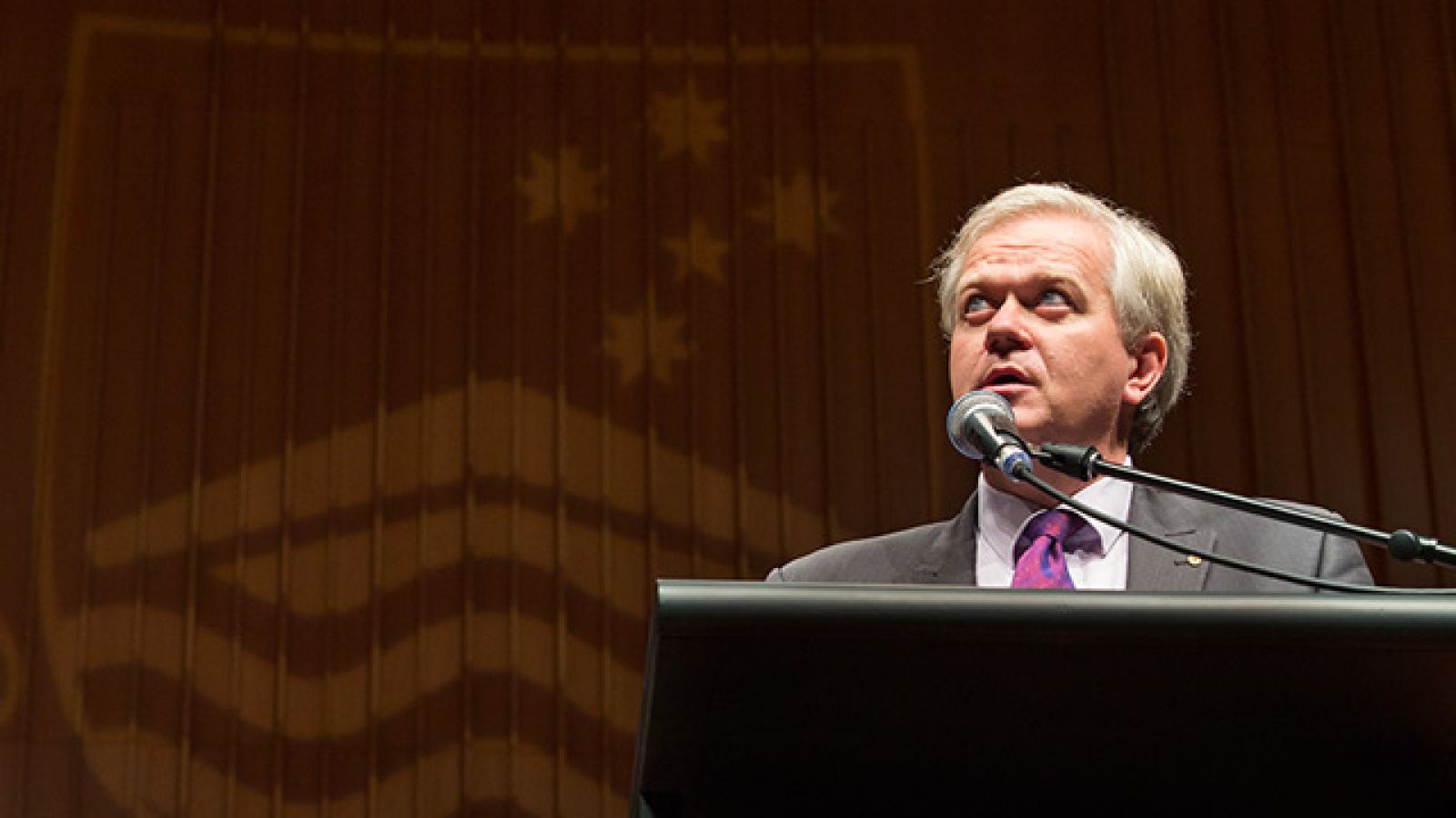  Professor Brian Schmidt outlines his vision for ANU. Photo by Stuart Hay.
 