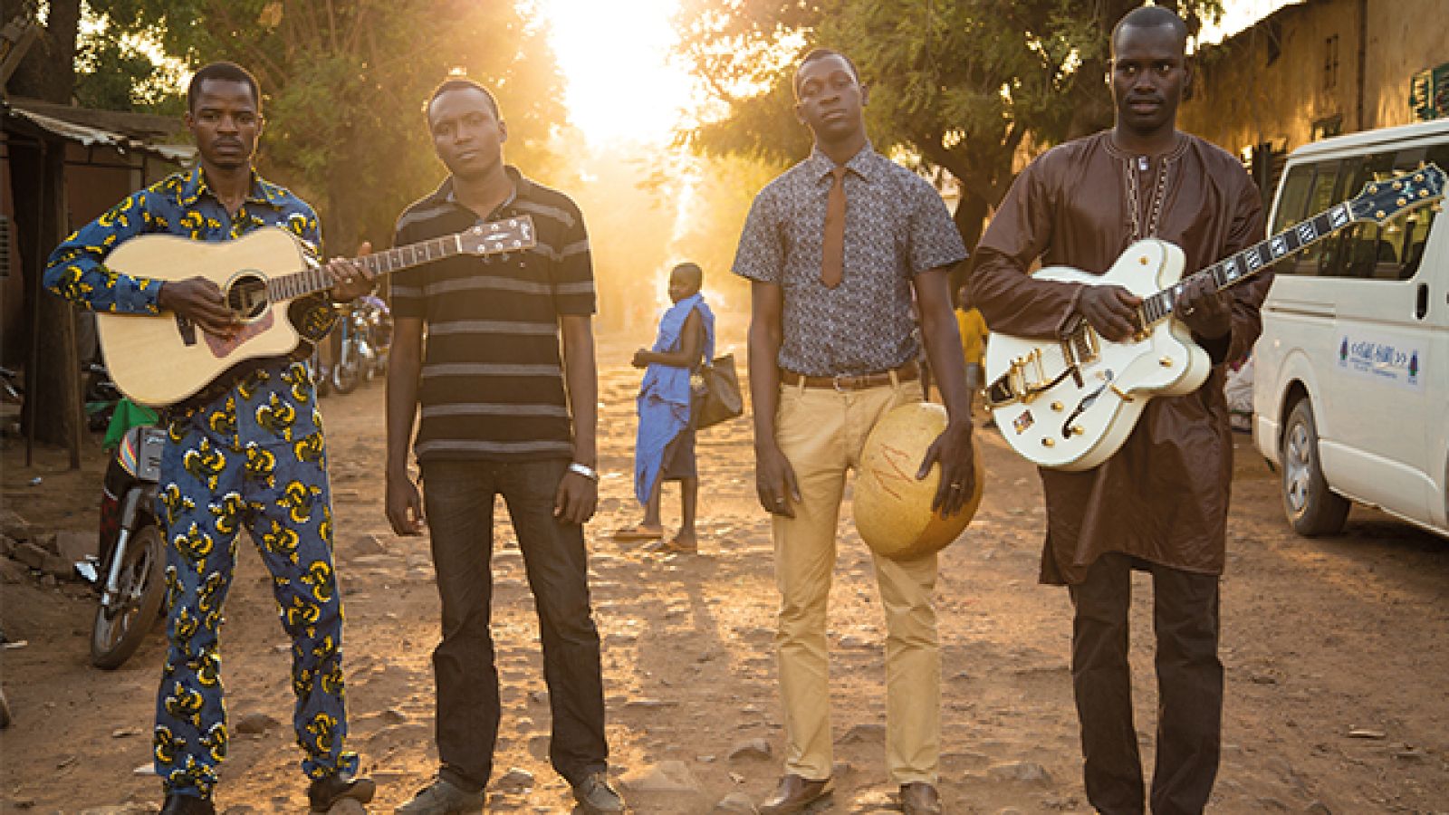 Malian band Songhoy Blues from They Will Have to Kill Us First: Malian Music in Exile. Image supplied by HRAFF.