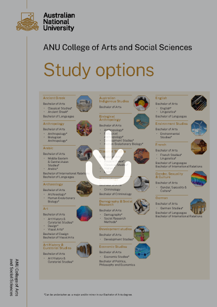 ANU Arts and Social Sciences Study Options flyer